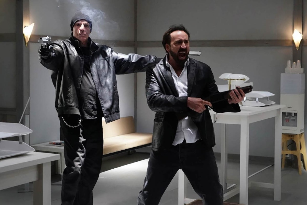 Hero (Nicolas Cage) and Psycho (Nick Cassavetes) make a bank withdrawal...